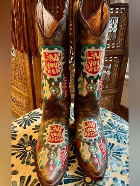 Tanner Mark Embroidered 'Live Your Dream' Western Boots